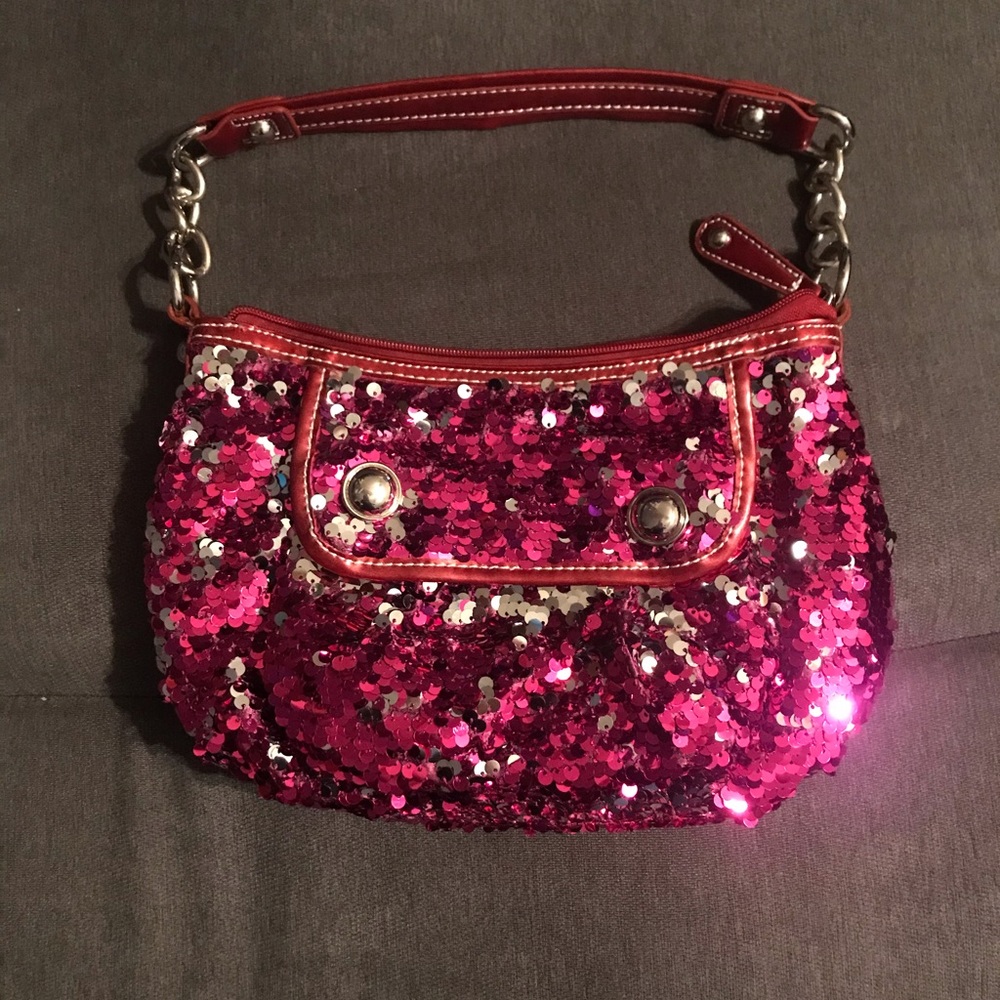 Pink and Silver Sequins purse